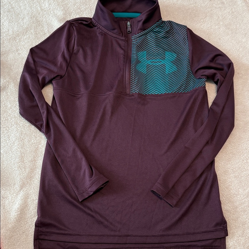 Under Armour Dark Purple Pullover with Teal Accent